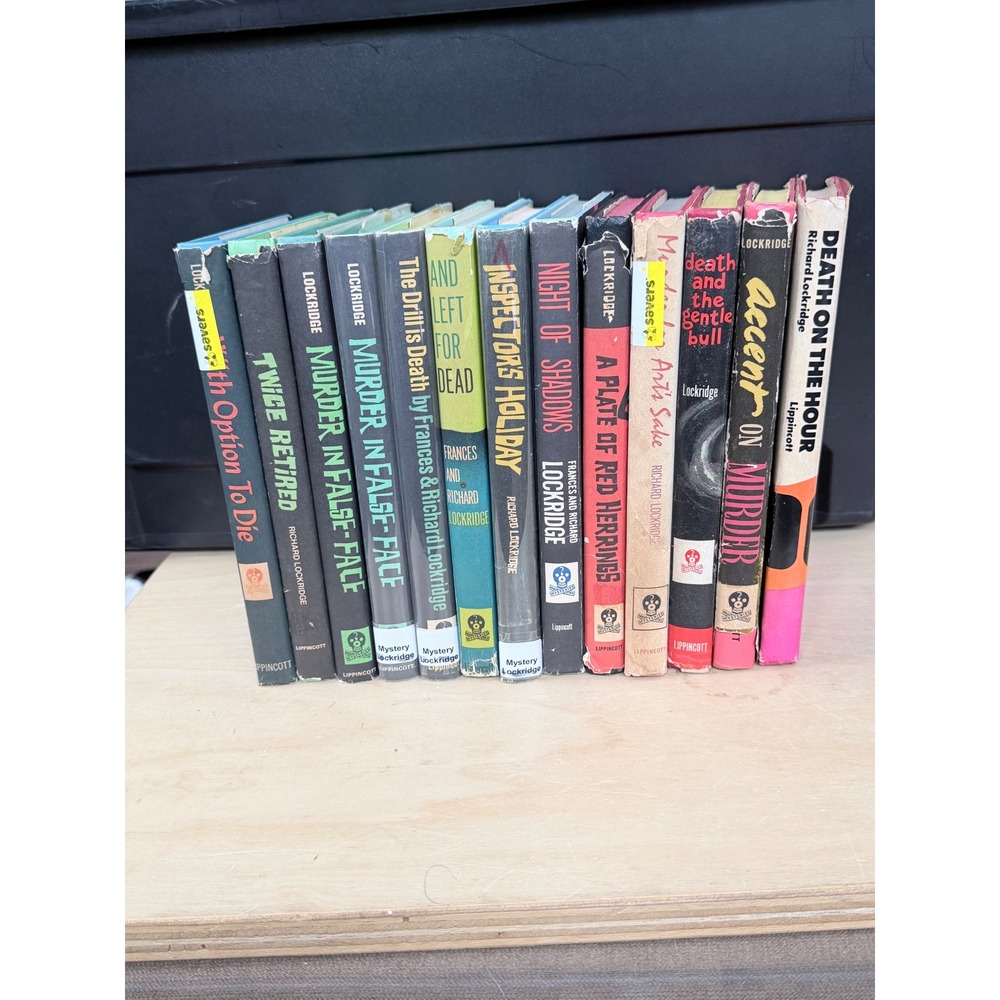 13 Vintage Richard & Frances Lockridge Mystery Books Hardcover Dust Jackets Lot